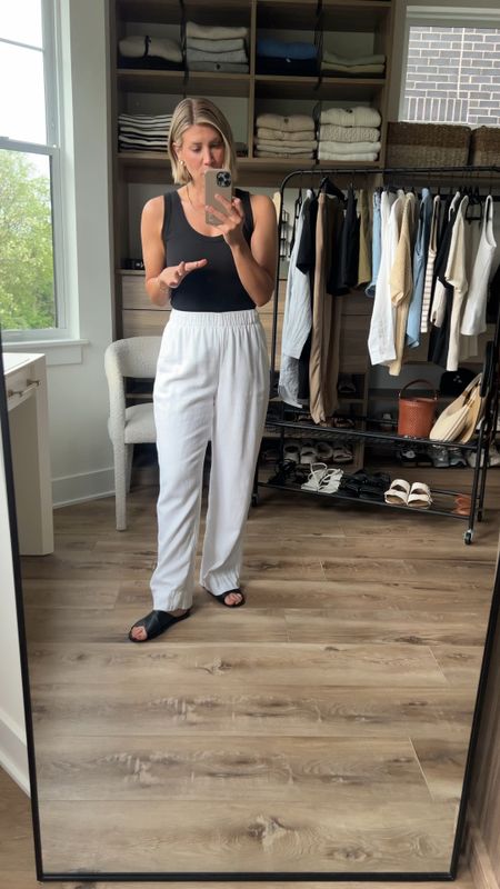 Wearing small linen pants 

#LTKfindsunder100 #LTKstyletip #LTKfindsunder50