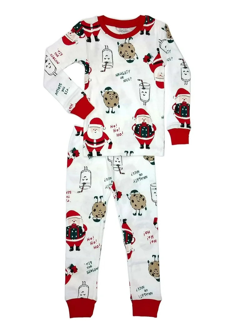 Carter's Toddler Boy's Girl's Santa Claus Milk and Cookies Christmas Pajama Set, Size 5T | Walmart (US)