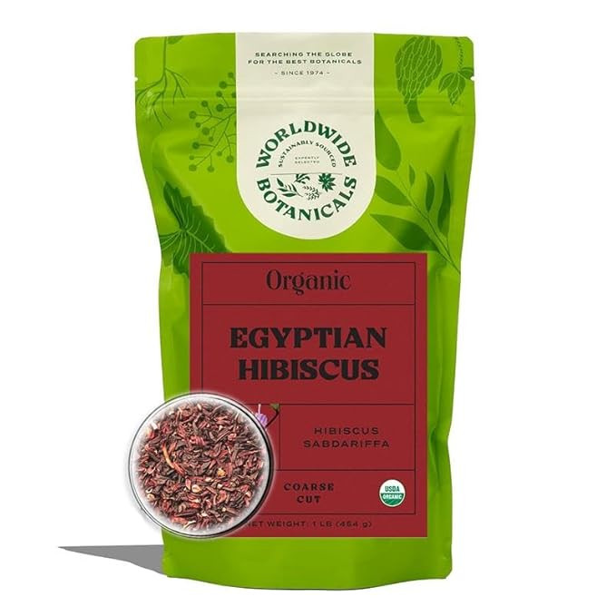 Worldwide Botanicals Organic Hibiscus Tea – 8 oz, Loose Leaf, Cut and Sifted – 100% Egyptian ... | Amazon (US)
