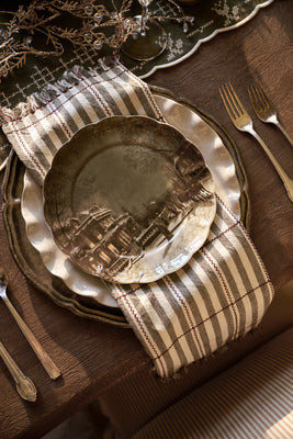 Classic Christmas Scene Winter City Dessert Plate | Magnolia