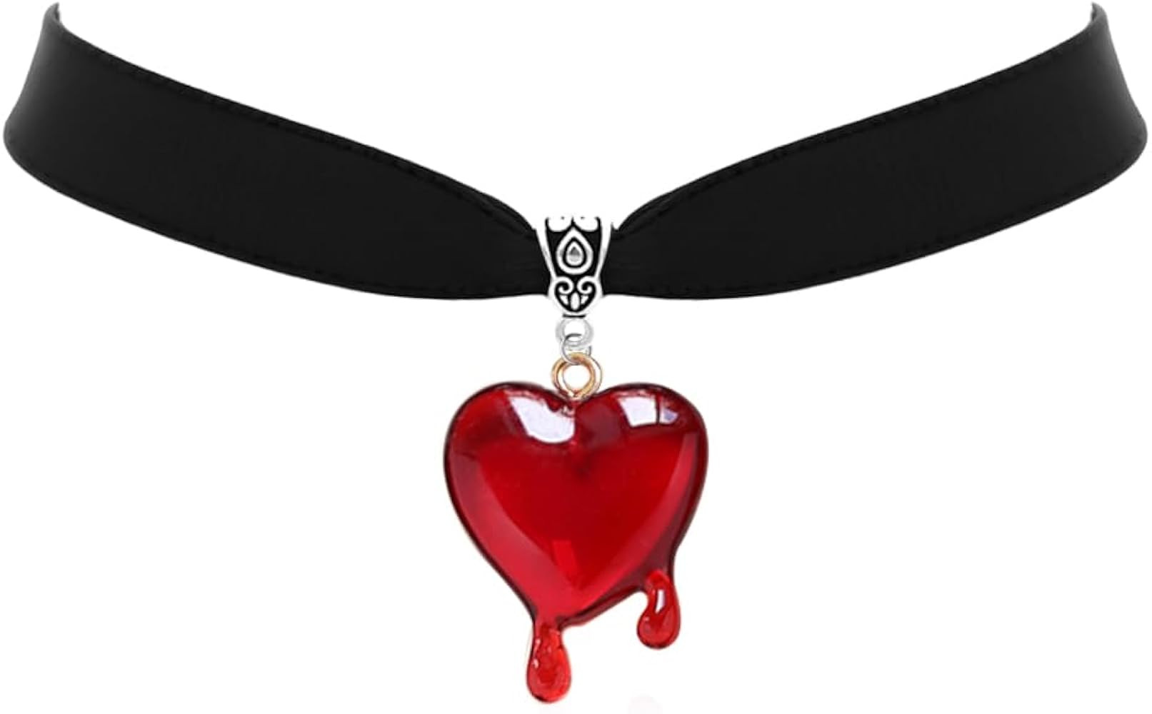 Dropping Blood Heart Choker Necklace Y2k Black Velvet Red Heart Pendent Choker Vampire Jewelry Gi... | Amazon (US)