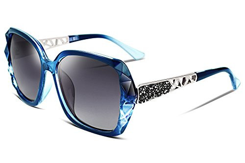 FEISEDY Polarized Women Square Sunglasses Sparkling Composite Shiny Frame B2289 | Amazon (US)