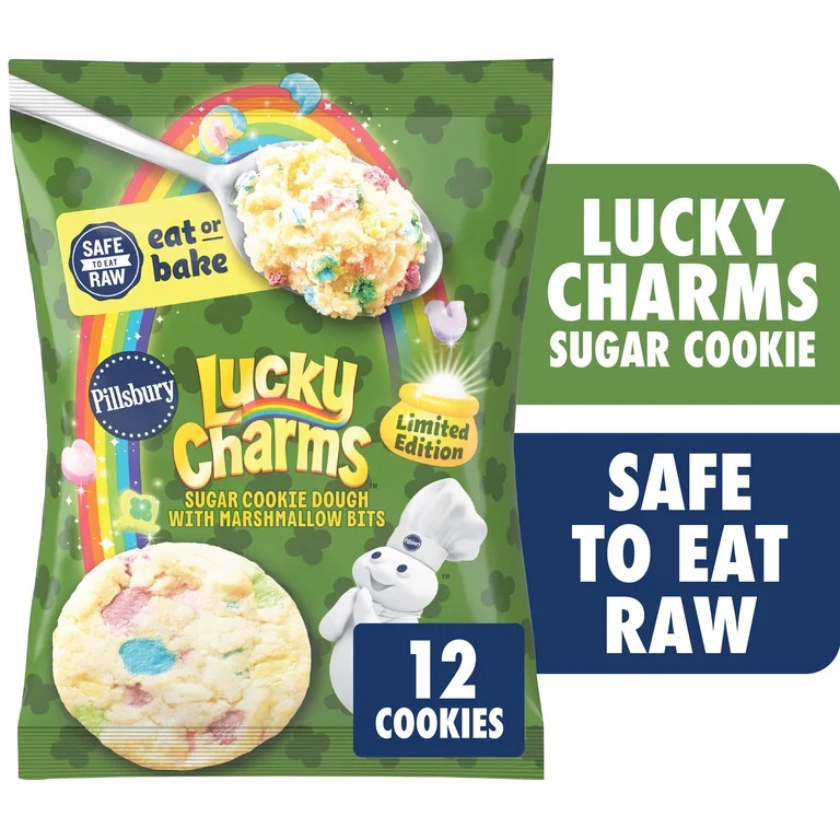 Pillsbury Ready to Bake! Cookie Dough, Limited Edition Lucky Charms Cookie Dough, 14 oz | Walmart (US)