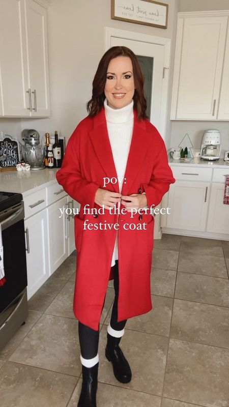 The perfect festive coat for the holidays! 

I’m in a small & it runs very oversized. Stick to true size or size down!

#LTKSeasonal #LTKparties #LTKHoliday