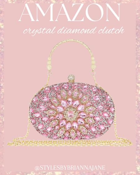 Pink crystal diamond clutch. Comes in so many other beautiful colors and styles. 

#LTKstyletip #LTKbeauty #LTKfindsunder50