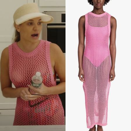 Lindsay Hubbard’s Pink Crochet Cover Up Dress