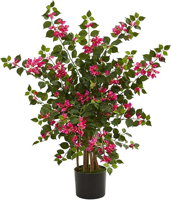 Nearly Natural 42in Artificial Bougainvillea Tree, Faux Flowering Plant With Planter, Indoor Home... | Amazon (US)