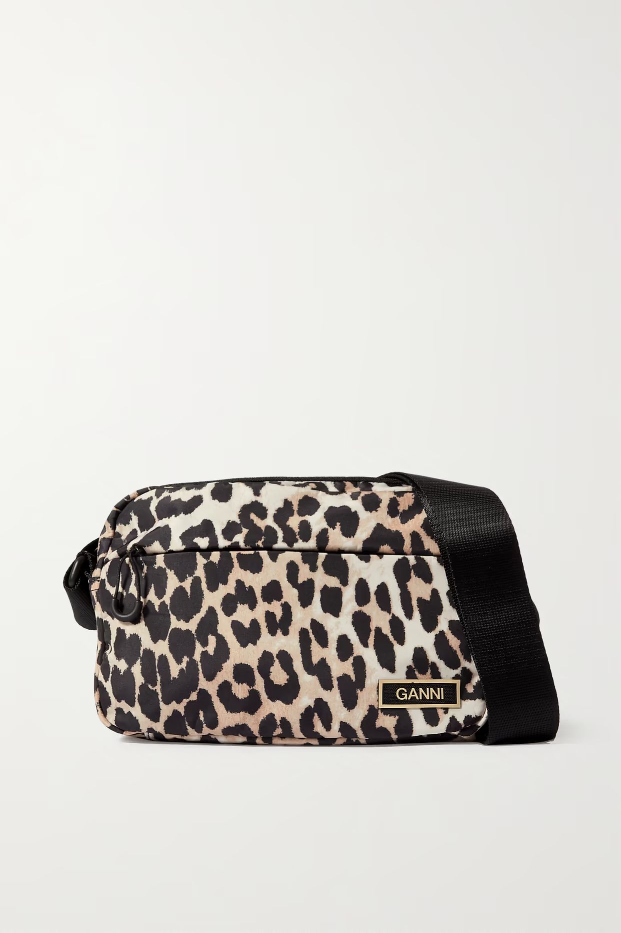 GANNI - Leopard-print Recycled Shell Shoulder Bag - Animal print | NET-A-PORTER (US)