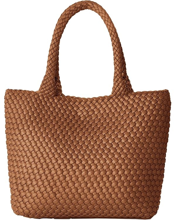 Woven Tote Bag for Women, Fashion Woven Bags for Women Vegan Leather Shoulder Handbags Large Summ... | Amazon (US)