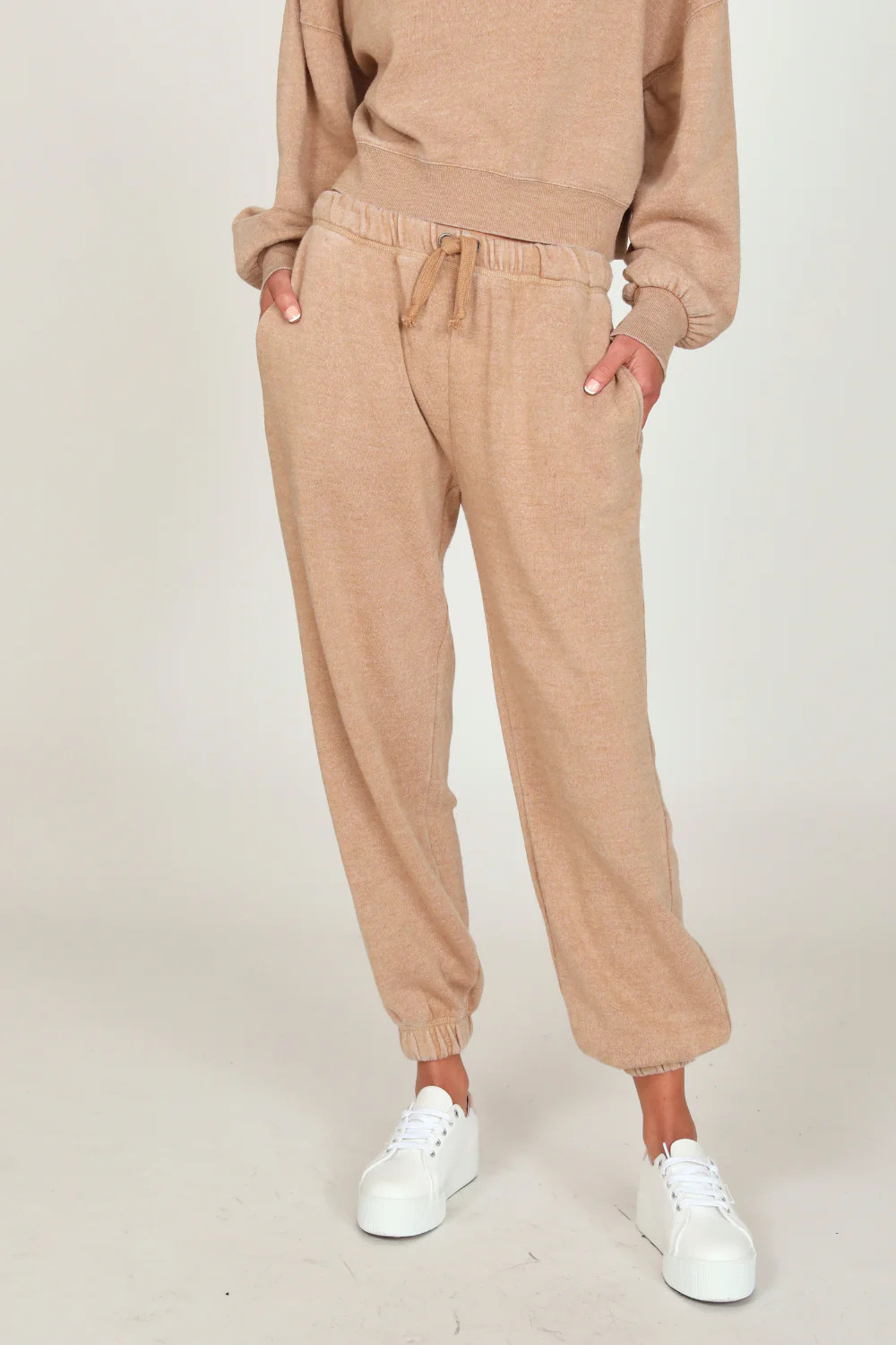 Macaroon Burnout High Waisted Jogger | Vintage Havana