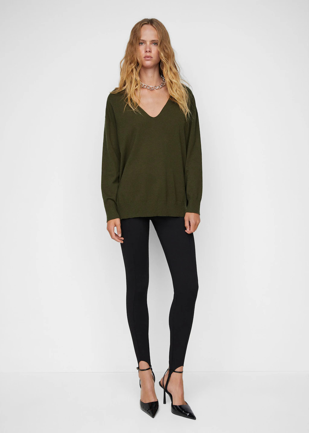 Fine-knit V-neck sweater | MANGO (US)