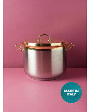18.5qt Stainless Steel Gold Plated Stock Pot With Lid | HomeGoods