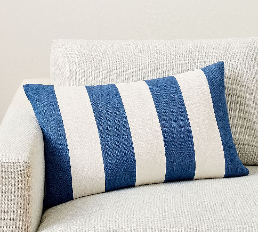 Mark D. Sikes Pixie Large Stripe Lumbar Pillow | Pottery Barn (US)
