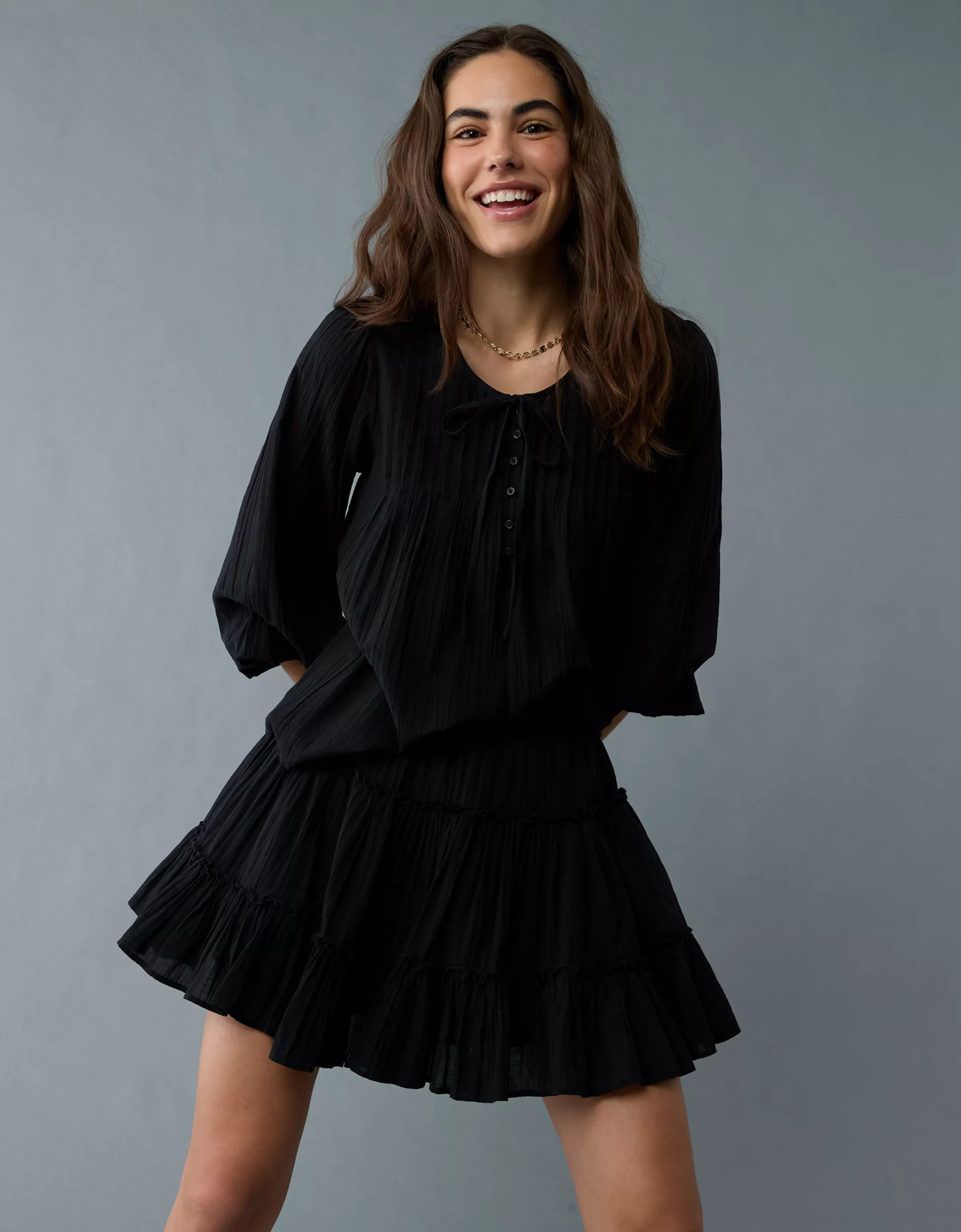 AE High-Waisted Tiered Mini Skirt | American Eagle Outfitters (US & CA)