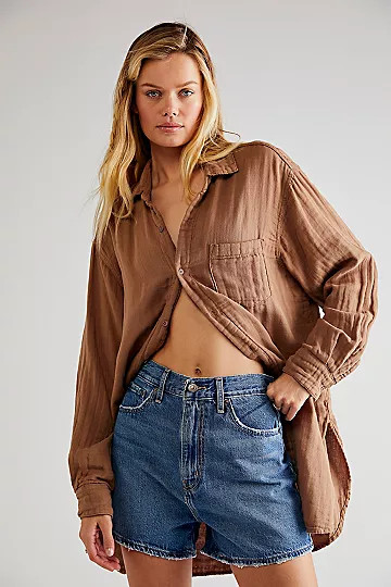 Double Cloth Buttondown Shirt | Free People (Global - UK&FR Excluded)