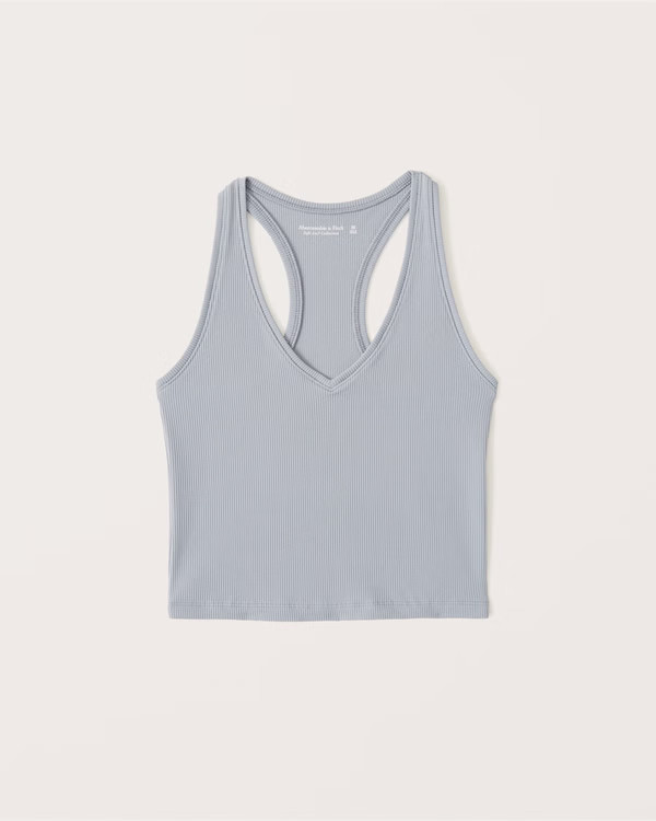 Seamless Rib Fabric V-Neck Tank | Abercrombie & Fitch (US)