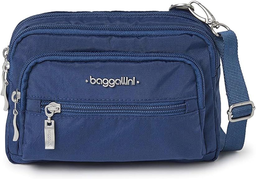 baggallini Triple Zip Crossbody Bag | Amazon (US)