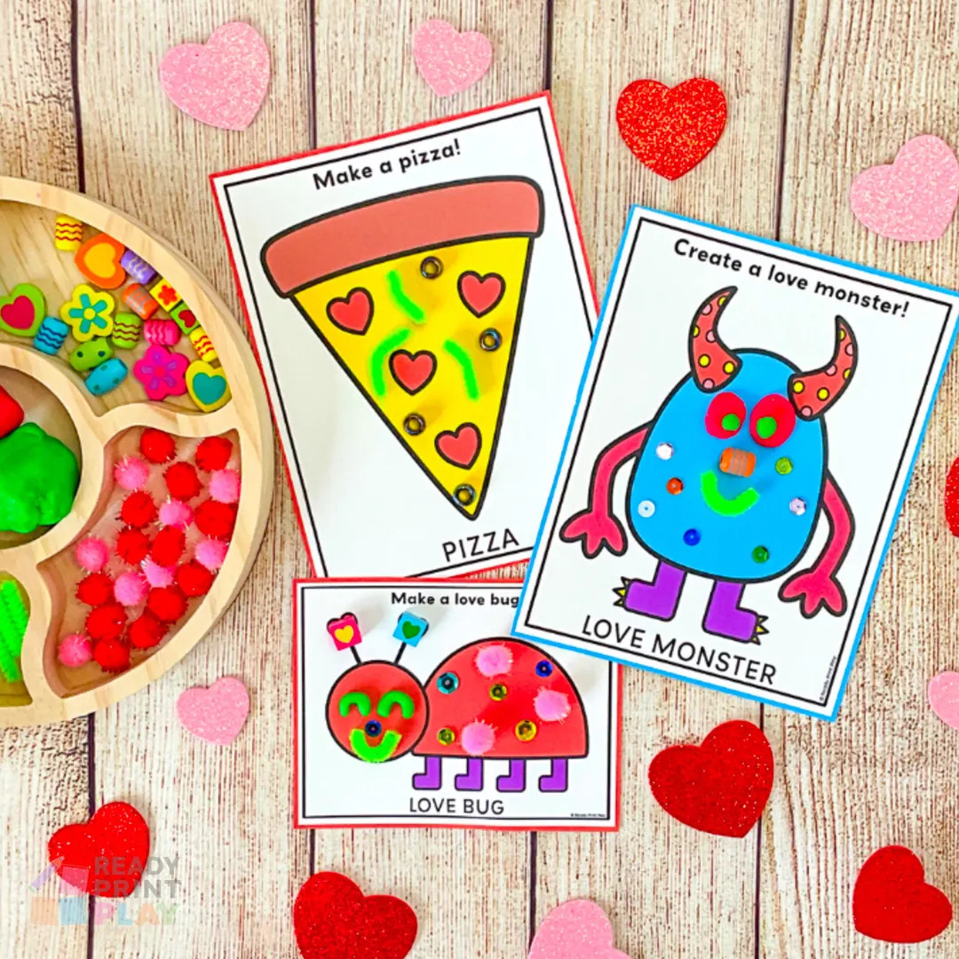 Printable Valentine's Day Dough Mats | STEM Play Center Activities - Etsy | Etsy (US)