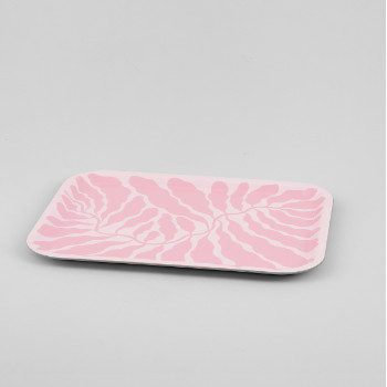 Leaves Medium Pink Plywood Tray | Trouva (Global)