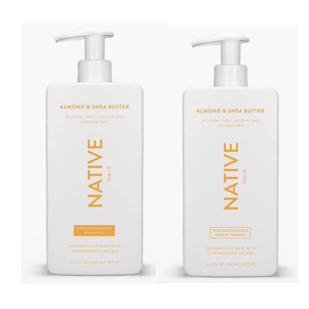 Native Almond & Shea Butter Strengthening Shampoo and Conditioner Set - 16.5 oz (Set of 2) - Walm... | Walmart (US)