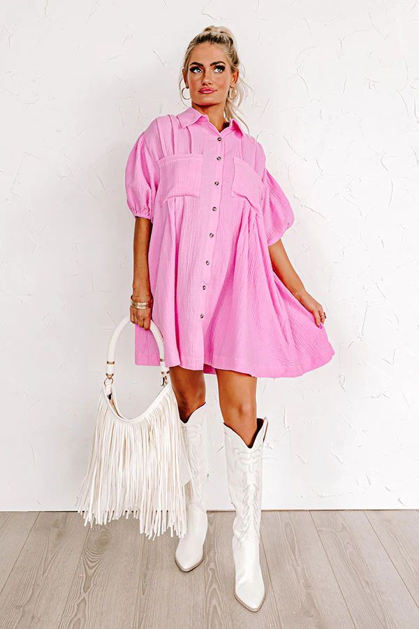 Plain As Day Mini Dress in Pink | Impressions Online Boutique