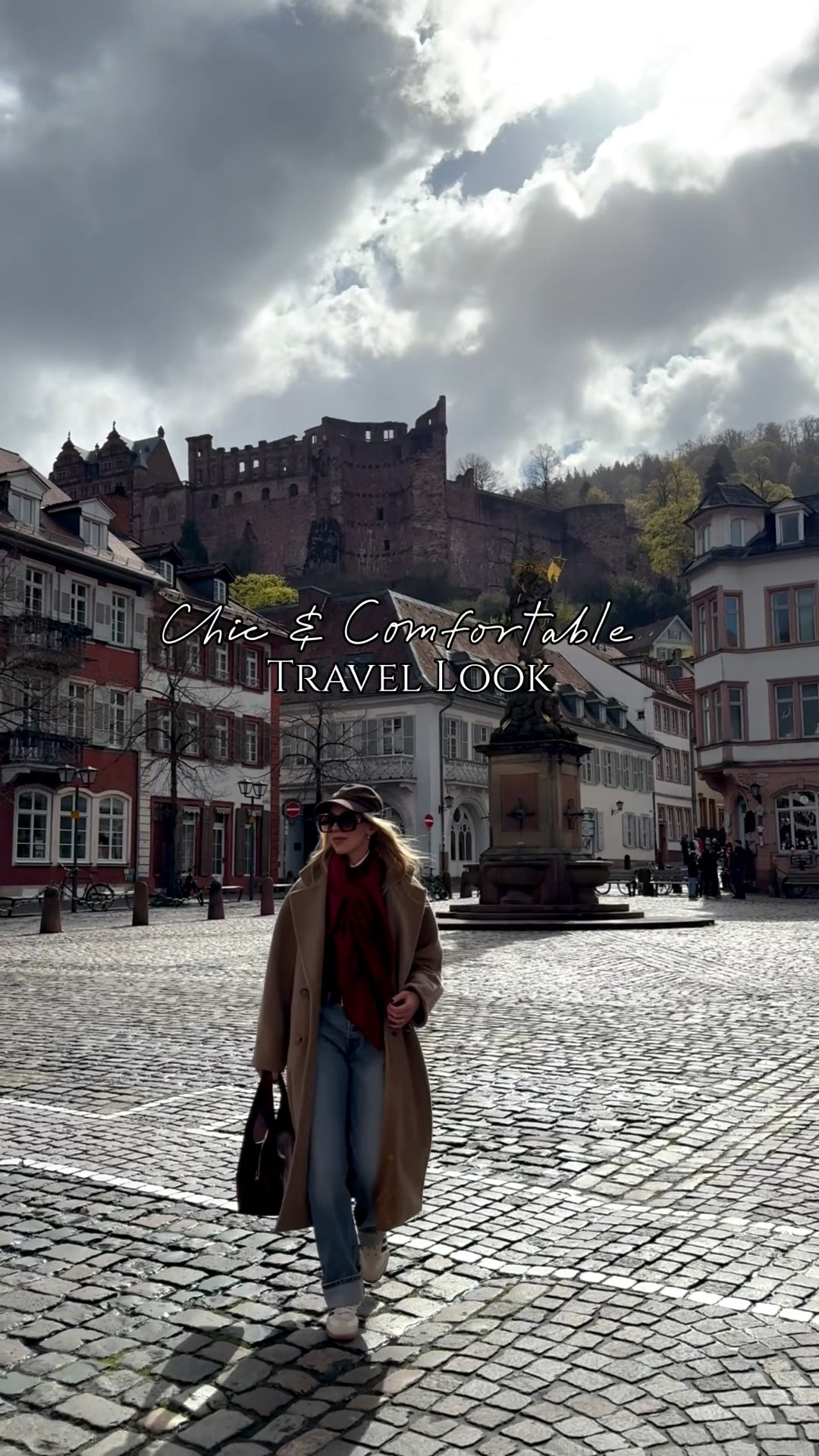 Chic and comfortable travel style, European vacation, camel coat, @Zara baseball cap, Levi’s baggy jeans, Adidas Samba sneakers 

#LTKTravel #LTKSeasonal #LTKOver40