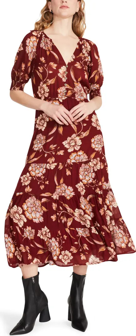 BB Dakota by Steve Madden Calabasas Queen Tiered Button Front Midi Dress | Nordstrom | Nordstrom