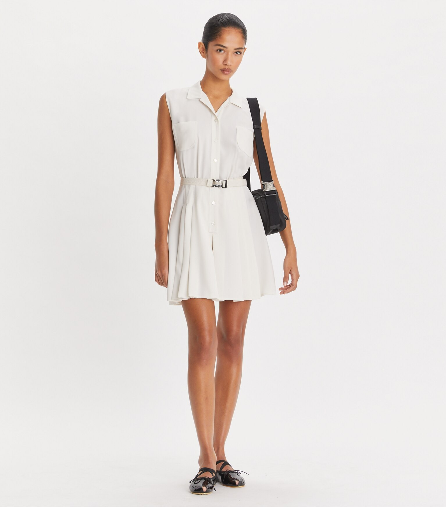 Pleated Twill Dress: Women's Designer Jumpsuits & Rompers | Tory Sport | Tory Burch (US)