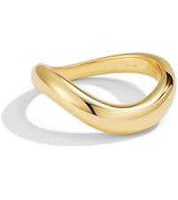 NOKMIT Chunky Wavy Dome Rings for Women, 14K Gold Filled Statement Bold Twisted Wave Bands, Stack... | Amazon (US)