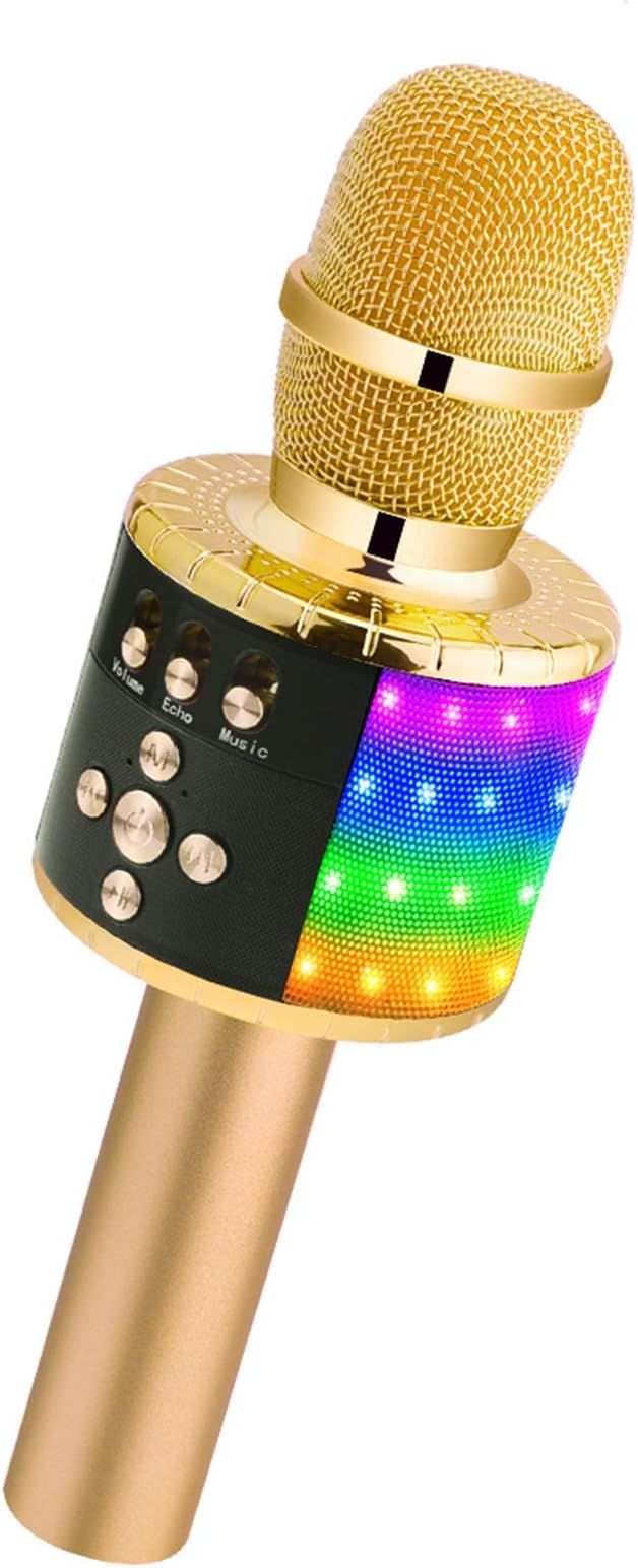 BONAOK Wireless Bluetooth Karaoke Microphone with Controllable LED Lights, Portable Handheld Kara... | Amazon (US)