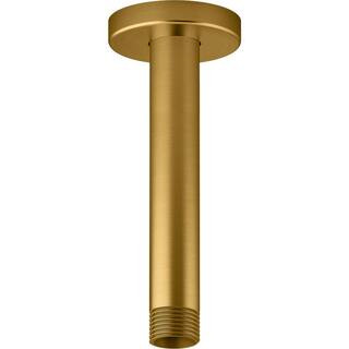 KOHLER Statement 6 in. Ceiling-Mount Rain Head Shower Arm and Flange in Vibrant Brushed Moderne Bras | The Home Depot