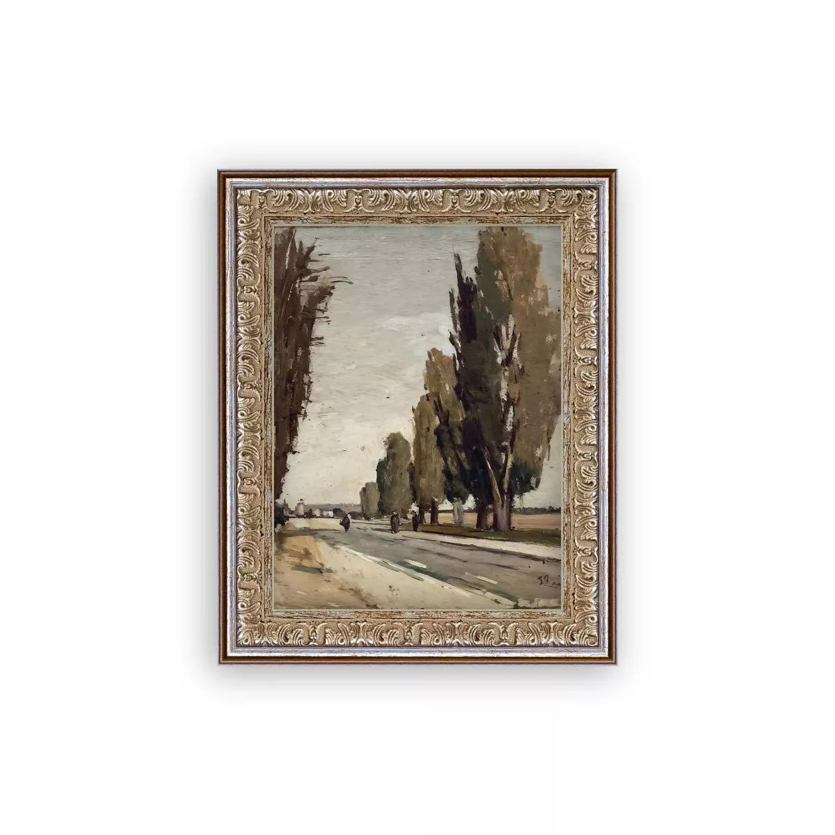 Petal Lane 8"x10" European Tree Lane Wall Art: Vintage Style, Framed Mixed Media, Sawtooth Back M... | Target