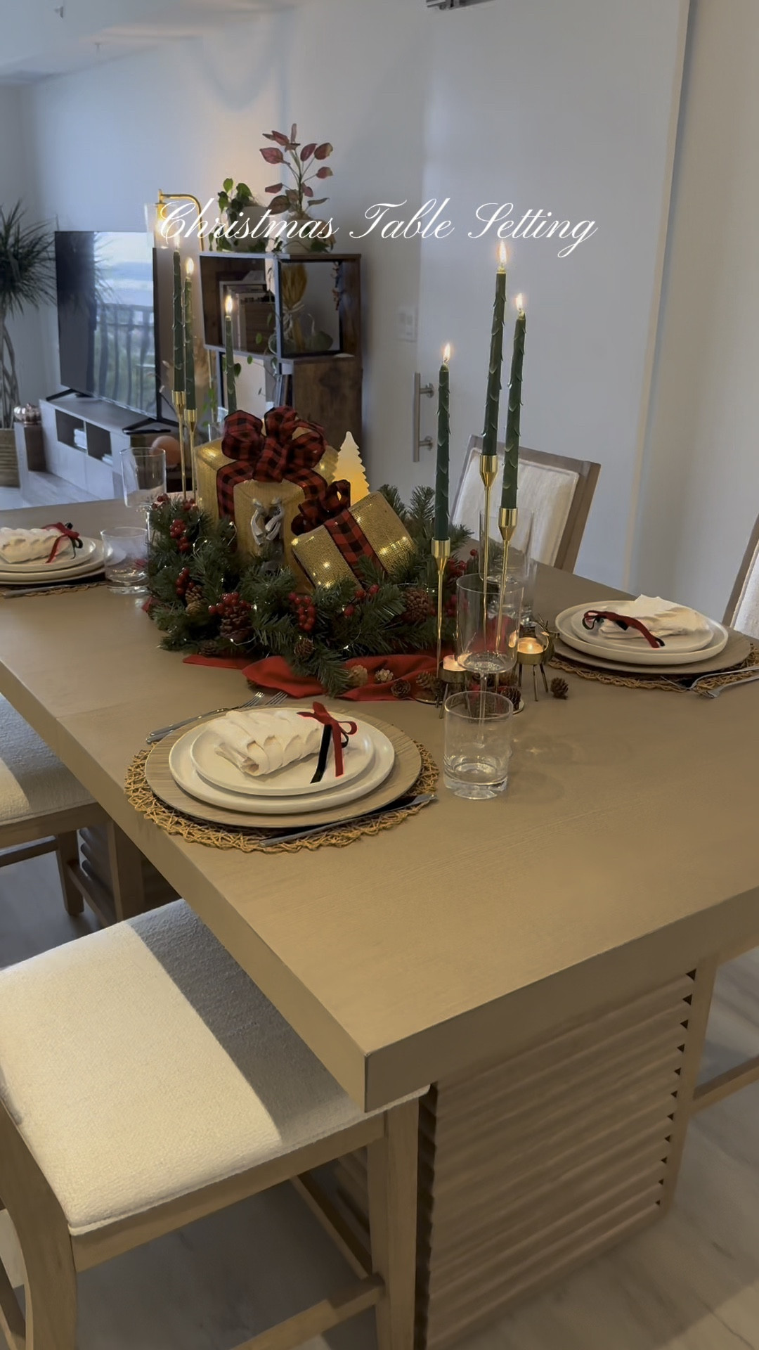 Christmas table setting using burlap pre-lit presents 🎁🌲

#LTKSeasonal #LTKCyberWeek #LTKHoliday