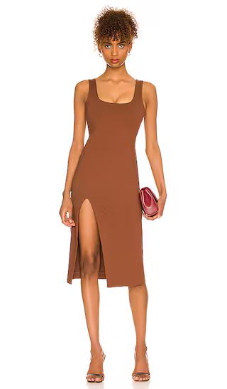Thom Midi Dress in Chocolate Brown | Revolve Clothing (Global)