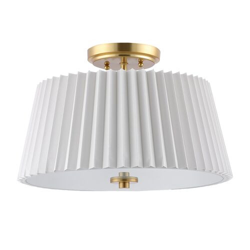 Koden 3-Light 16" Flush Mount, White/Gold | One Kings Lane