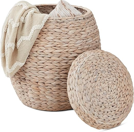 Amazon.com: Best Choice Products Vintage Multipurpose Hyacinth Storage Basket, Plant Décor, Hand... | Amazon (US)