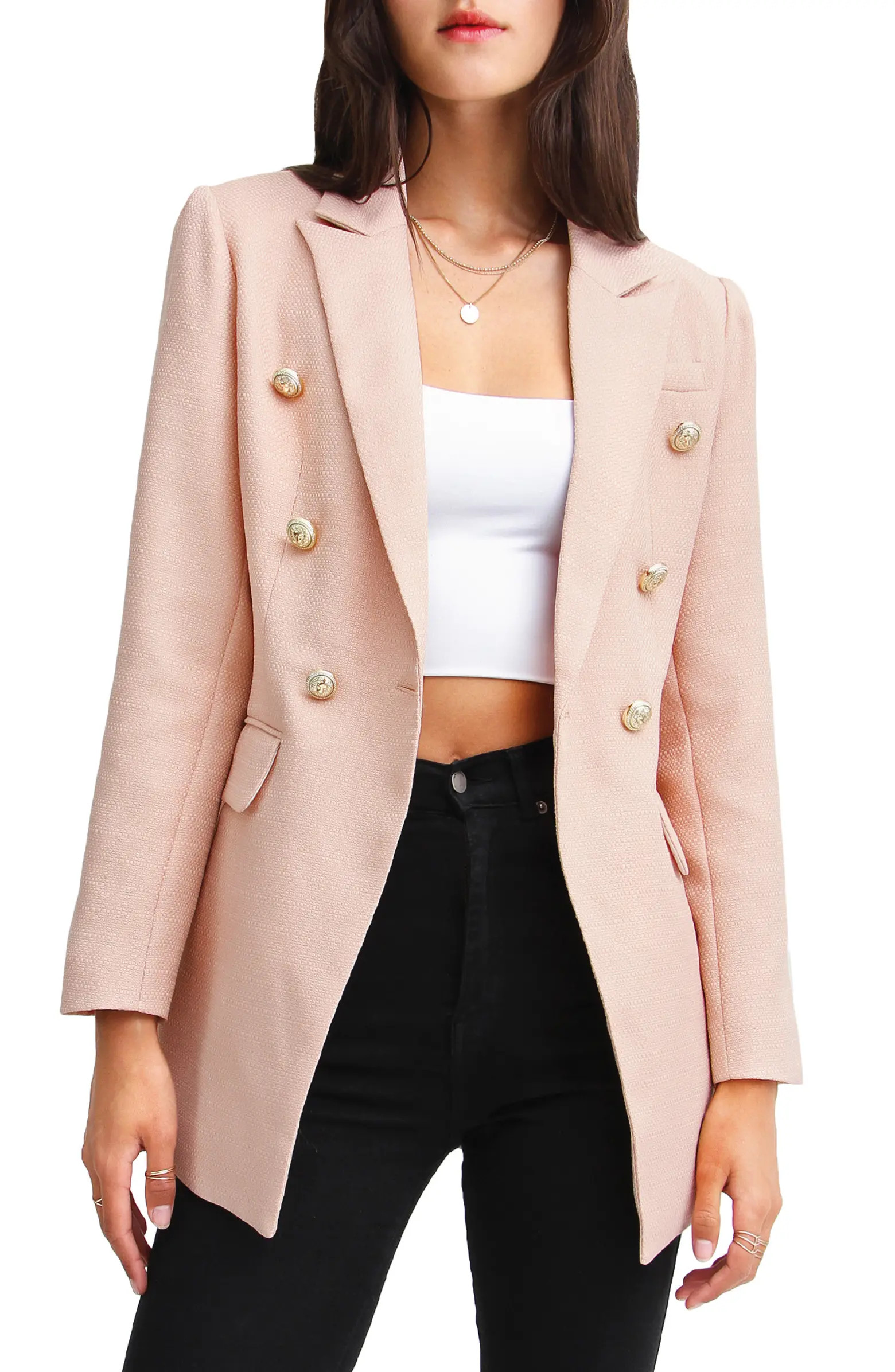 BELLE AND BLOOM Textured Weave Double Breasted Blazer | Nordstromrack | Nordstrom Rack