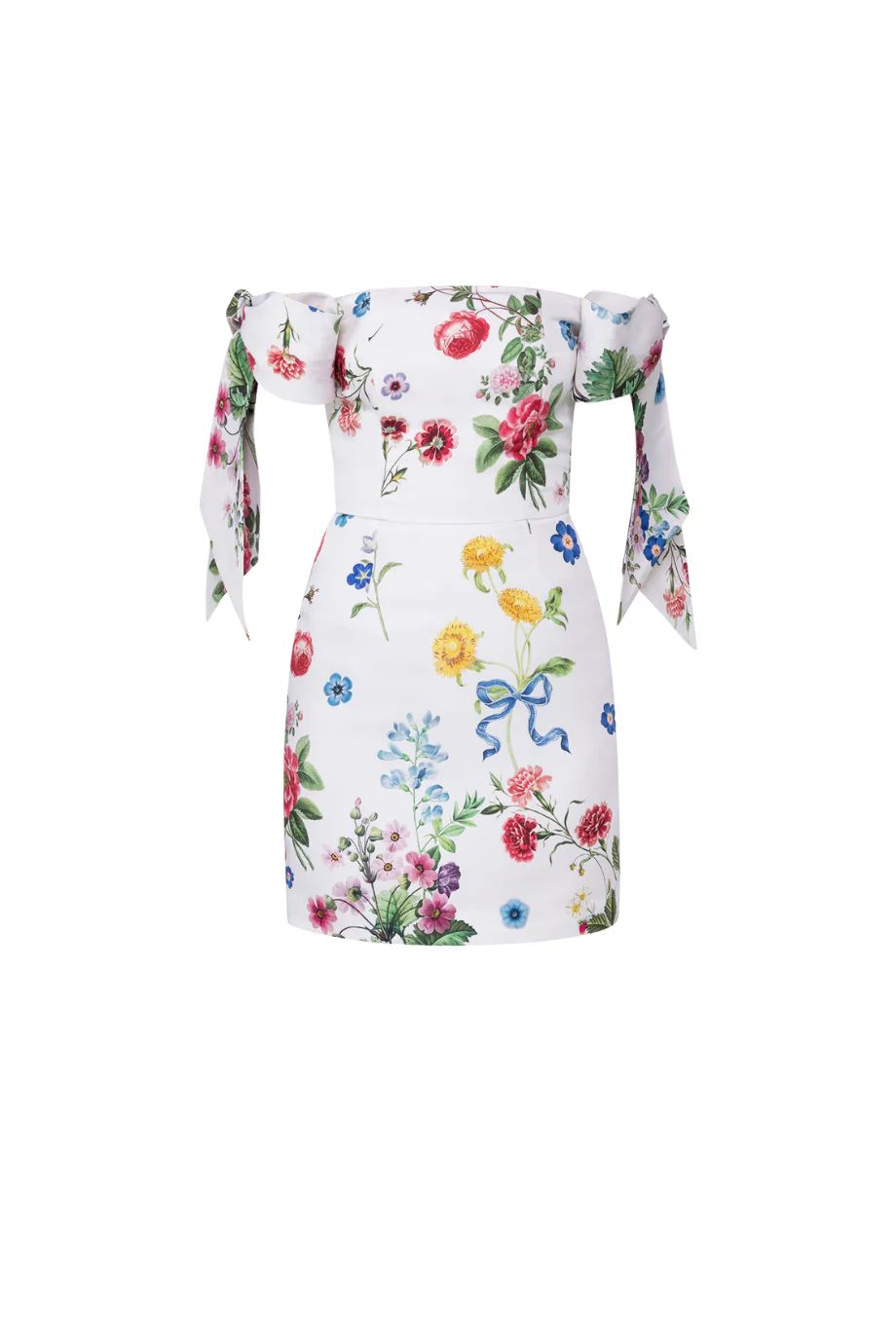Isabella Sky Floral Silk Faille Mini Dress | ALEXIA MARIA