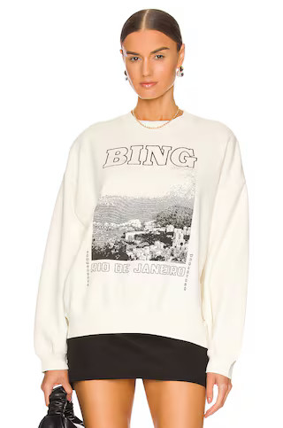 ANINE BING Jaci Sweatshirt Rio De Janeiro in Cream from Revolve.com | Revolve Clothing (Global)