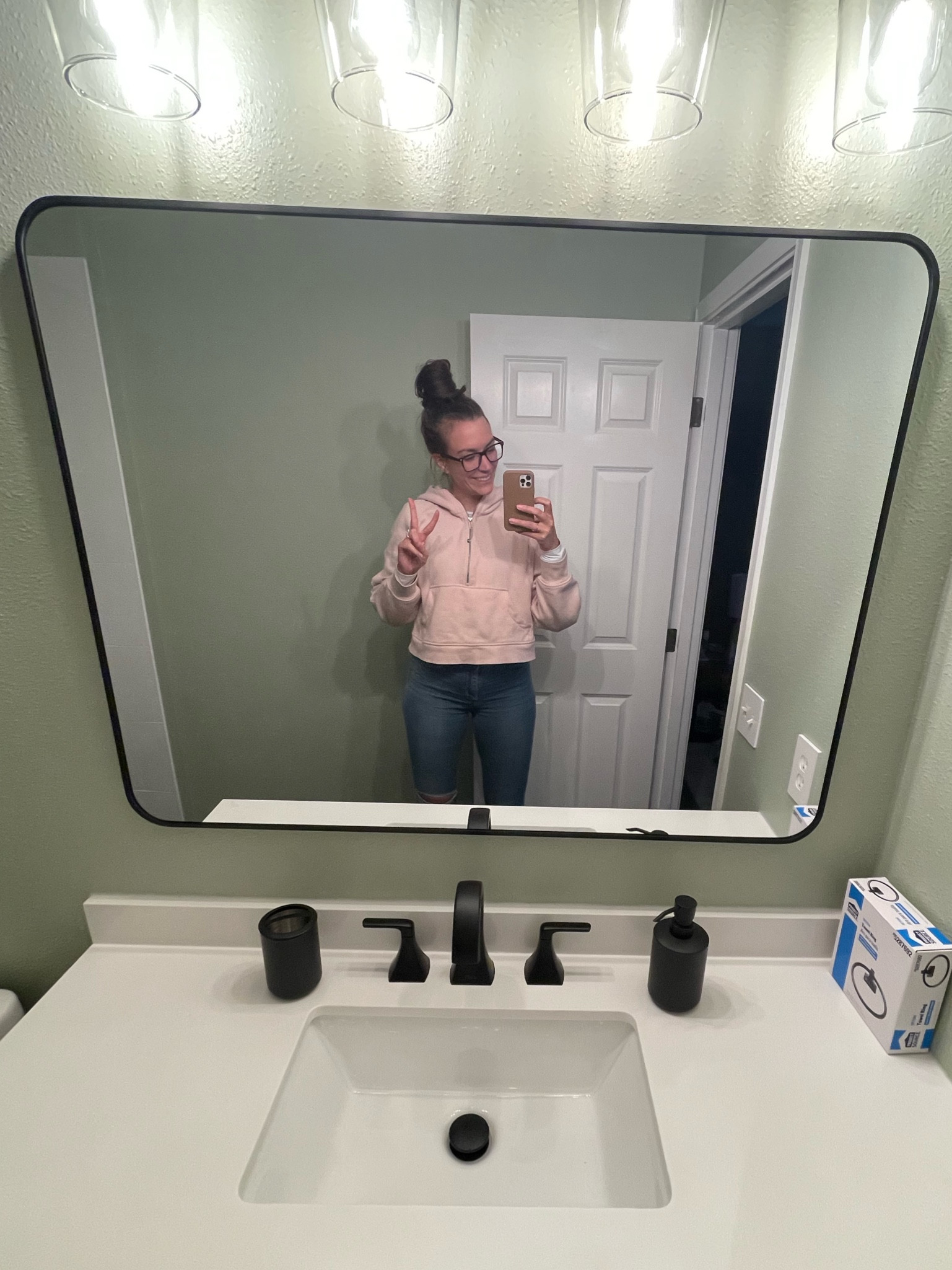 Loving our new mirror from Amazon! Most mirrors this size were at least 200-300 dollars and we found this beauty for 75! 

#LTKFindsUnder100