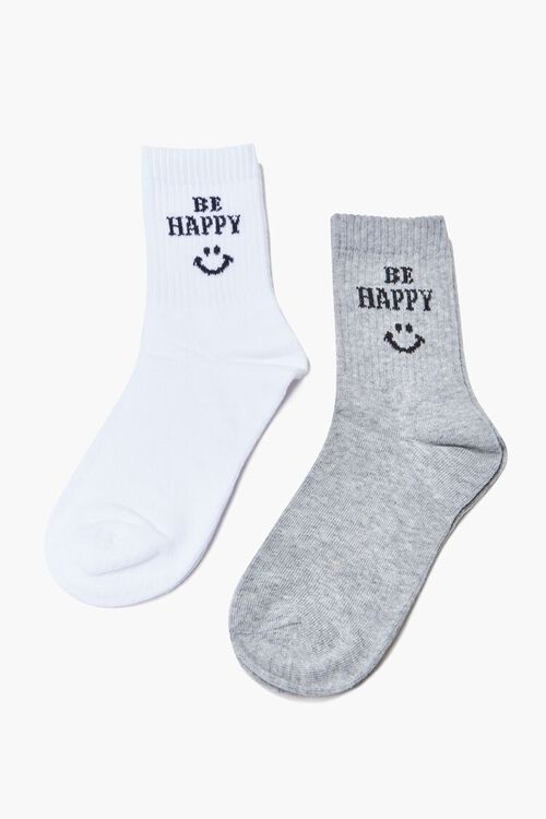 Be Happy Crew Sock Set - 2 pck | Forever 21 (US)
