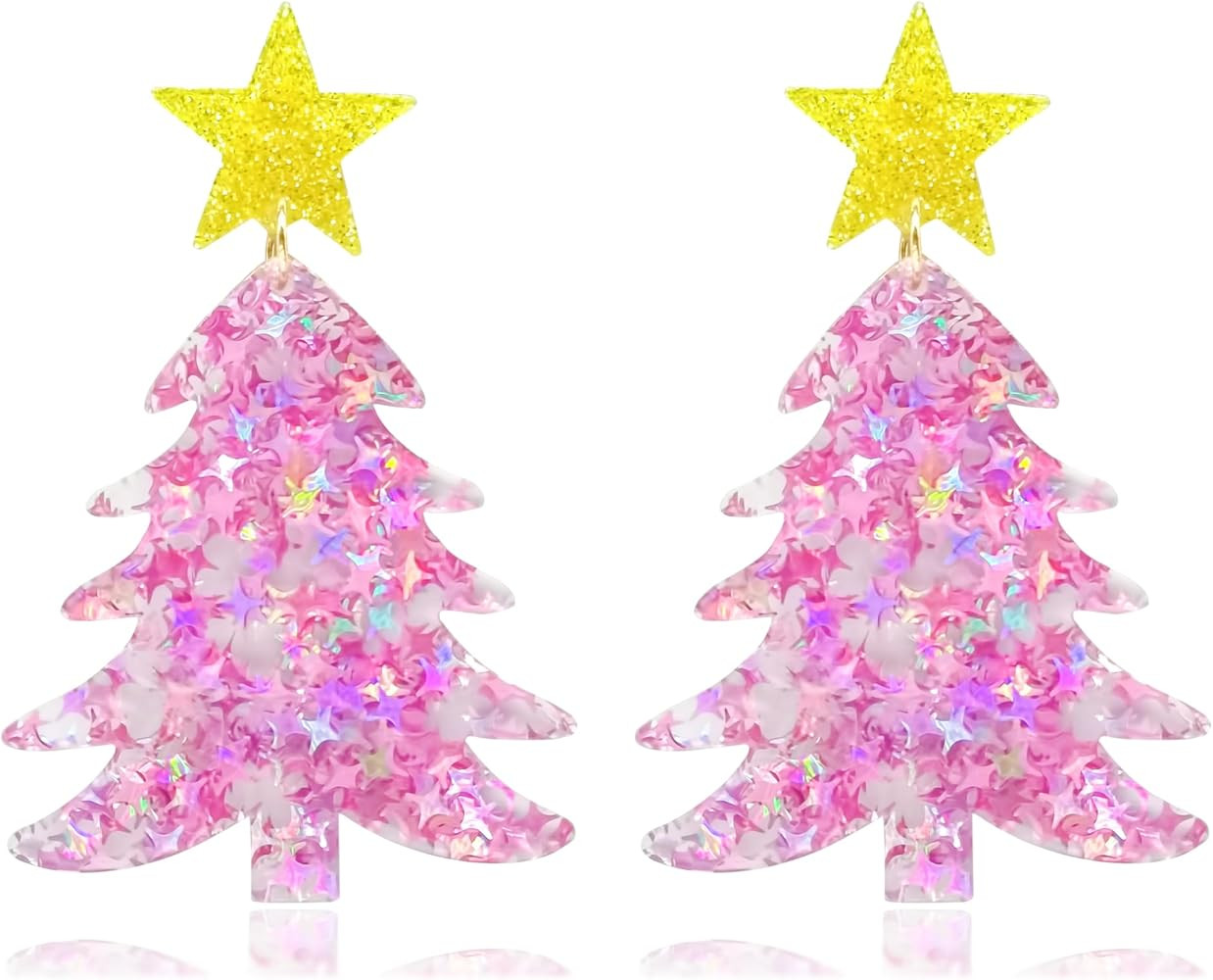 Christmas Tree Earrings Colourful Christmas Tree Drop Earrings for Women Shining Christmas Tree E... | Amazon (US)