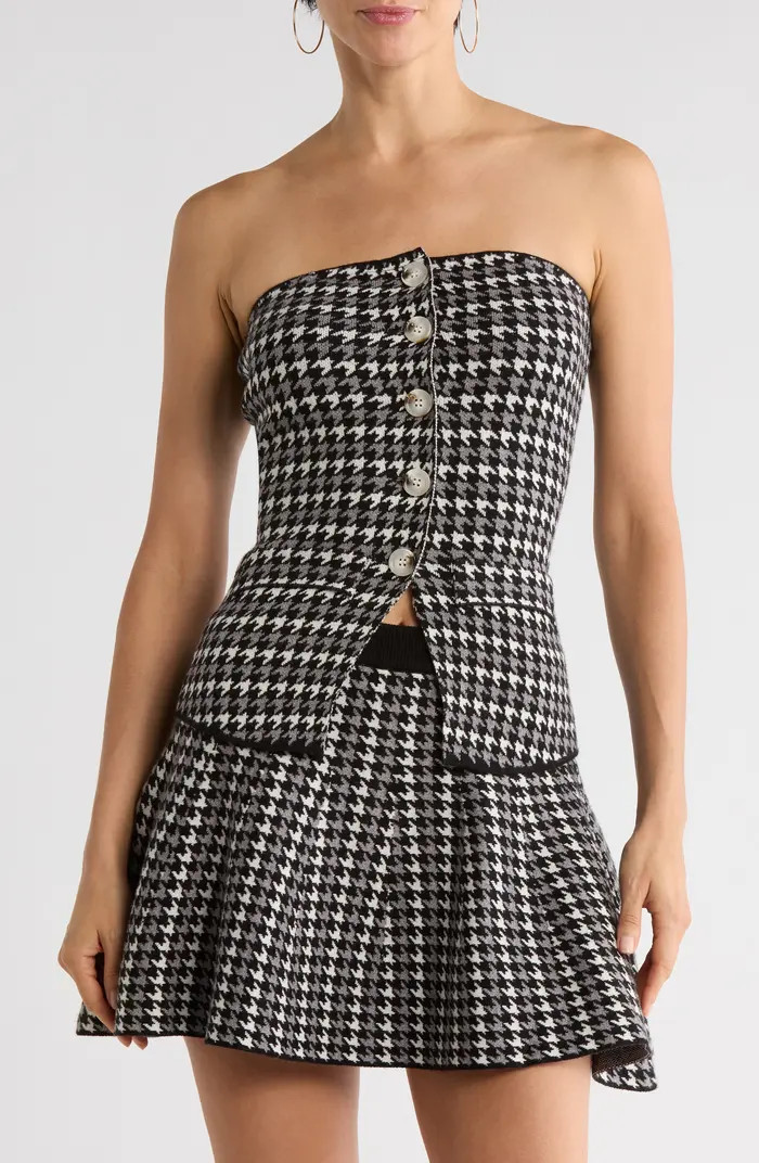Love By Design Hannah Strapless Houndstooth Top | Nordstromrack | Nordstrom Rack