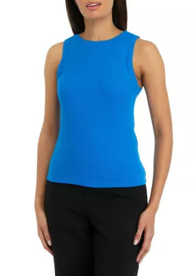 THE LIMITED Women's Sleeveless Ribbed Tank Top, Blue, Medium | Belk