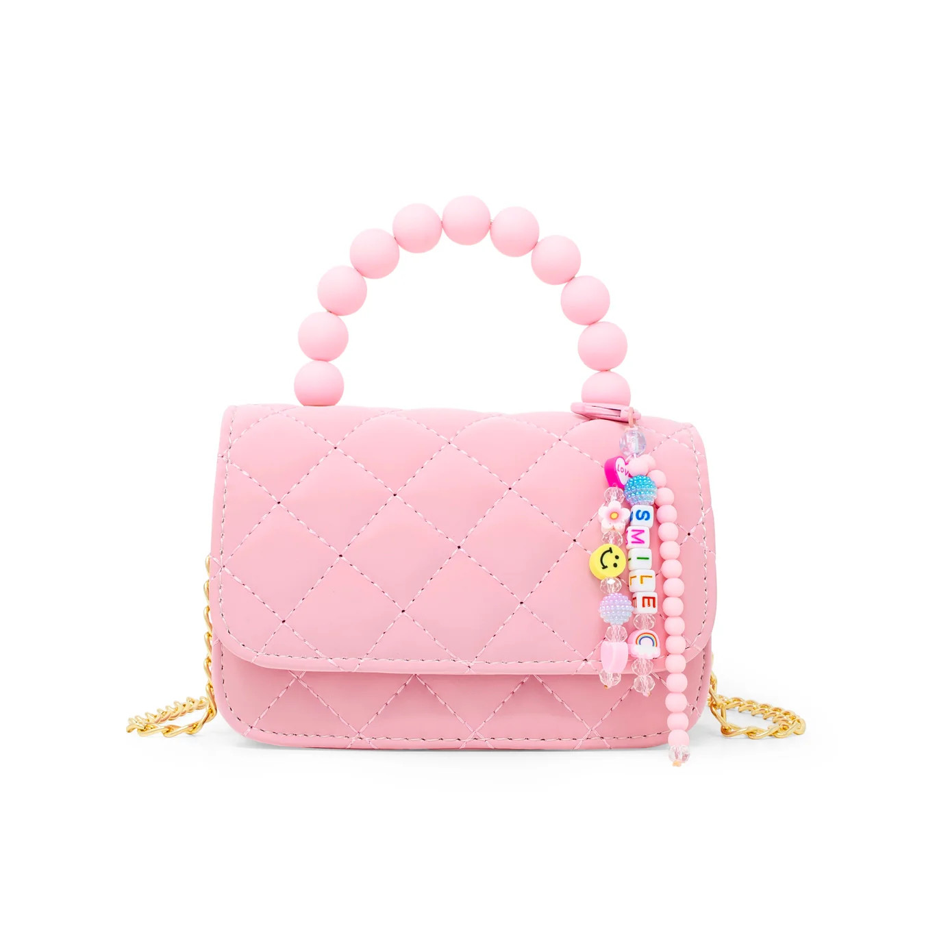 Zomi Gems Pearl Handle Message Charm Handbag- Pink | JoJo Mommy