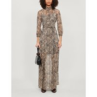 Ascot snakeskin-print silk-blend maxi dress | Selfridges