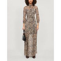 Ascot snakeskin-print silk-blend maxi dress | Selfridges