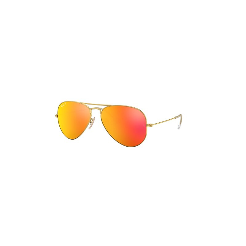 Ray-Ban AVIATOR FLASH LENSES Zonnebrillen Goud Montuur Oranje Glazen gepolariseerd 58-14 | Ray-Ban (EU)