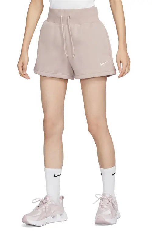 Nike Women's Phoenix Fleece Knit Shorts in Diffused Taupe/Sail at Nordstrom, Size Medium | Nordstrom