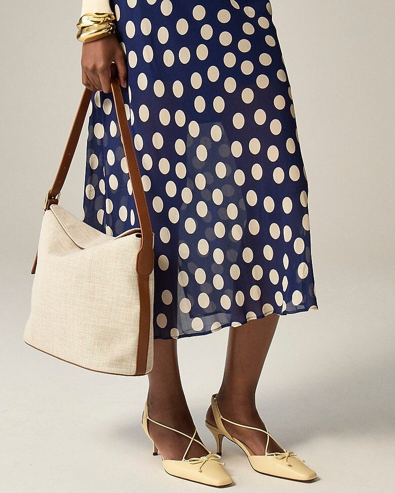 Berkeley shoulder bucket bag in Spanish canvas | J. Crew US